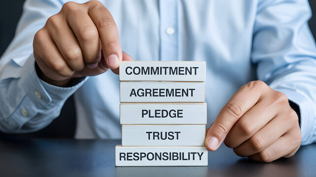Building blocks of success commitment agreement pledge trust responsibility