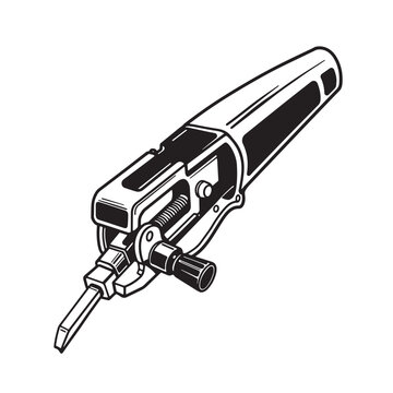 black and white soldering iron tool clip art preview