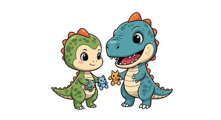 adorable dinosaur friends sharing toys perfect for childrens books