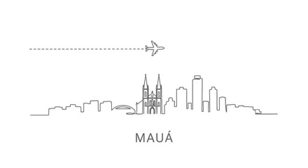 Fototapeta premium Maua Skyline Plane with Travel, and Minimal.
