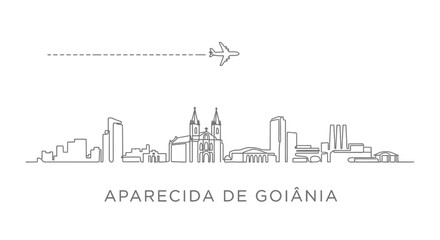 Obraz premium Aparecida de Goinia Skyline Vector Brazil.