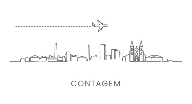 Contagem with Brazil Skyline Plane Minimal.