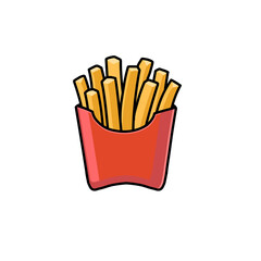 French Fries Cartoon Illustration