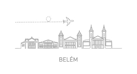 Fototapeta premium Belem Brazil Skyline Minimalist Travel Vector.
