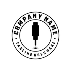 Laser Cutting logo design, laser cutting vector, vintage laser cutting
