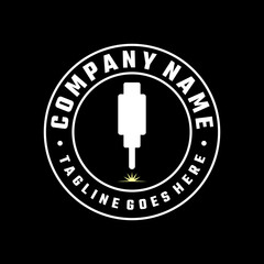 Laser Cutting logo design, laser cutting vector, vintage laser cutting
