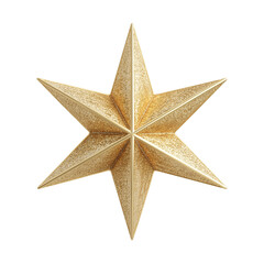 Obraz premium Golden six pointed star ornament isolated on transparent background