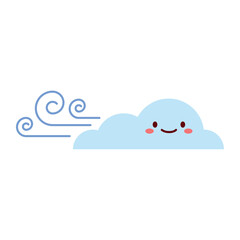 Wind Cloud Flat Vector Design