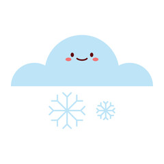 Snow Cloud Flat Vector Illustration
