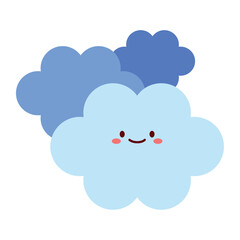 Blue Clouds Flat Vector Set