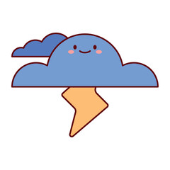 Thunder Cloud Flat Vector Illustration