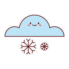 Snow Cloud Flat Vector Illustration
