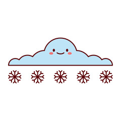 Snow Cloud Flat Vector Illustration
