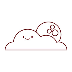 Moon Cloud Flat Vector Set