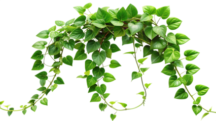 vine plant green leaves  isolated on white background PNG , AI GENERATED