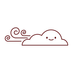 Wind Cloud Flat Vector Design