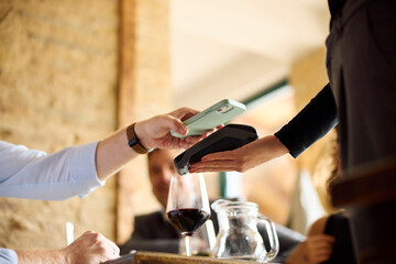 Businessman make contactless payment