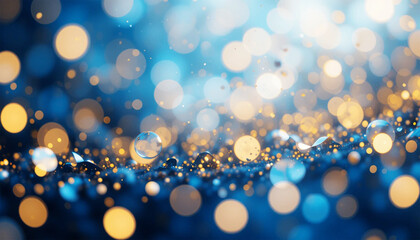 Floating Blue Gold Black Glitter Dreamy