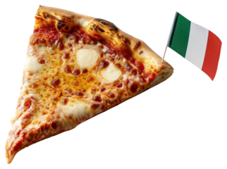 PNG Italian pizza slice with flag