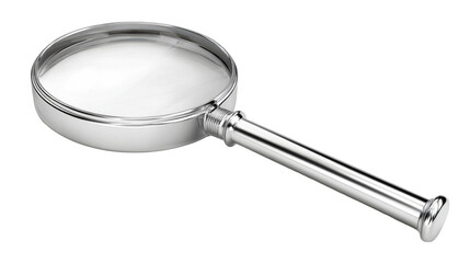 Polished Metal Magnifying Glass with Detailed Handle