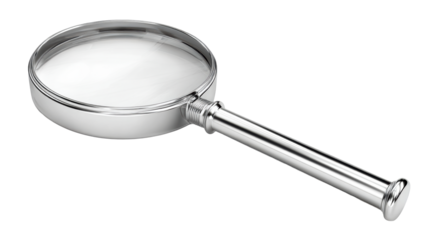 Polished Metal Magnifying Glass with Detailed Handle