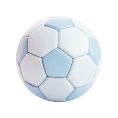 Naklejka premium Classic soccer ball with white and light blue panels isolated on transparent background