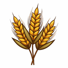 colorful illustration of a barley, isolated on white background