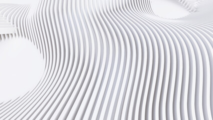 Obraz premium Abstract Curved Shapes. White Circular Background.