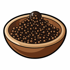 colorful illustration of a black pepper powder, isolated on white background