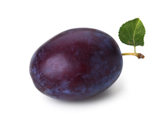 Fresh ripe plum on white background