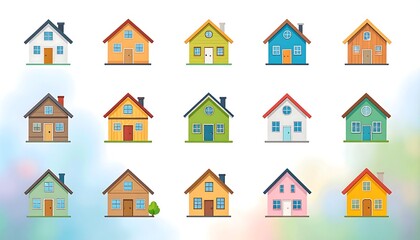 Colorful house icons (4)