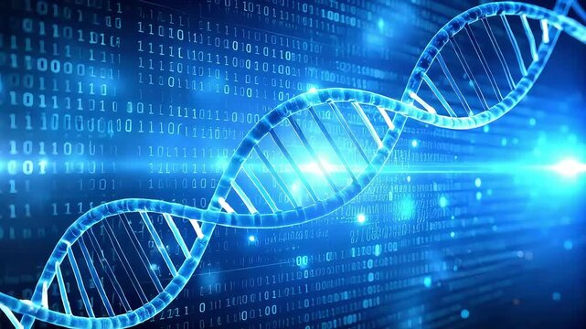 Dna helix illustration digital art blue technology