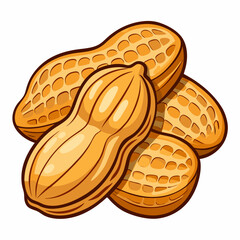 colorful illustration of a peanuts, isolated on white background