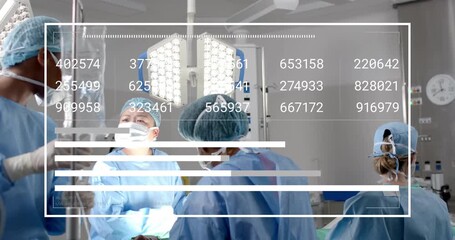 Left surgeon reaching for IV and adjusting clamp initiating translucent HUD overlay tracking vitals - Powered by Adobe