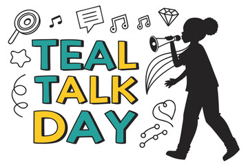 TEAL TALK DAY vector illustration