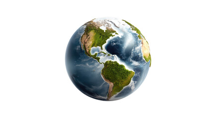Fototapeta premium Global Unity: A solitary view of Earth, our shared home, rendered in photorealistic detail, beckoning us to reflect on environmental harmony.