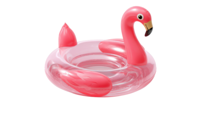 Inflatable Flamingo Pool Float: A vibrant pink inflatable flamingo pool float sits ready for a day of sun-soaked relaxation, evoking a sense of carefree summer fun and poolside enjoyment.