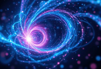 A vibrant swirl of colorful light trails, creating a captivating and dynamic visual effect against a dark background.