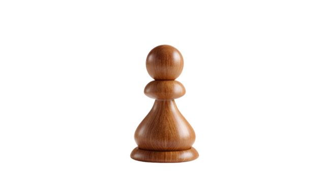 Strategic Pawn: A solitary, finely crafted wooden pawn stands as a symbol of strategy and potential within the board game realm. 