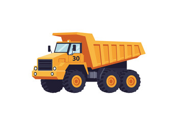Cartoon Yellow Dump Truck with Number 30 on Door.