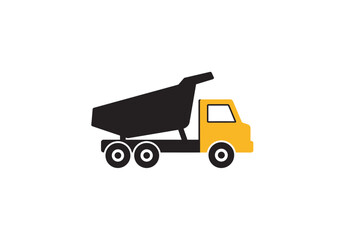 Stylized Black and Yellow Dump Truck Illustration.