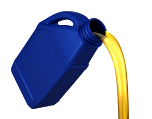 Gear Oil Container with Pouring Action, 3D Automotive Fluid Concept, isolated on a transparent background