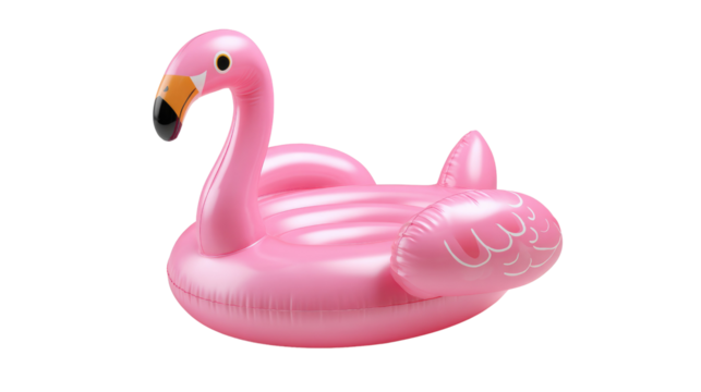 Pink Flamingo Float: Capture the essence of leisure with this vibrant pink flamingo float, a playful symbol of summer relaxation, inviting you to imagine carefree days by the water.