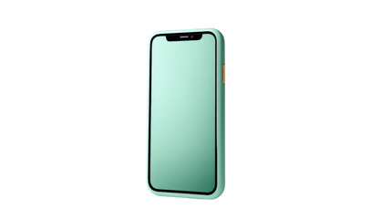 Mint Green Smartphone: A sleek mint green smartphone stands upright, its screen illuminated, a symbol of modern communication and connectivity.