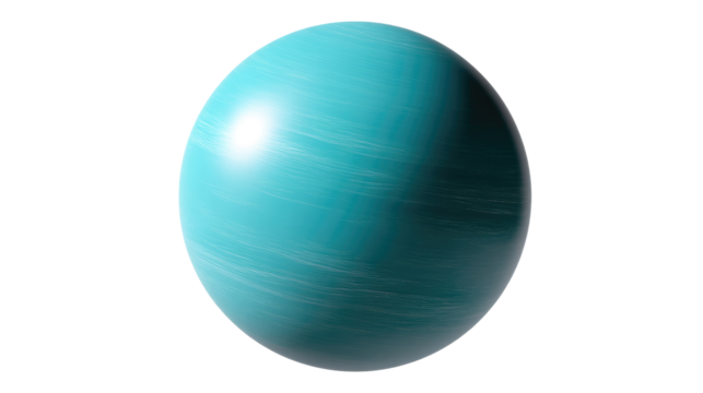 Vibrant Planet: Witness the serene beauty of a vibrant turquoise sphere, its surface subtly textured, inviting the viewer to contemplate the mysteries of space. - Powered by Adobe