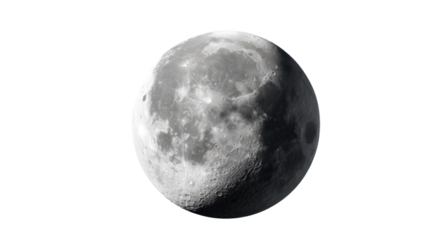 Moon Close-up: Detailed close-up of the moon revealing its craters and textures, an artistic perspective that captures the mystery of space. 