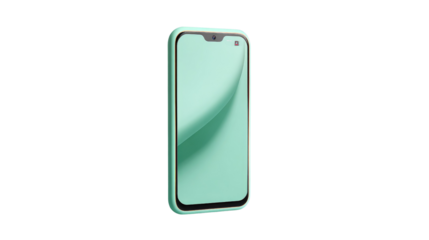 Emerald Smartphone: A sleek, modern smartphone, resplendent in a vibrant emerald hue, isolated against a serene backdrop. Representing cutting-edge technology and contemporary design.