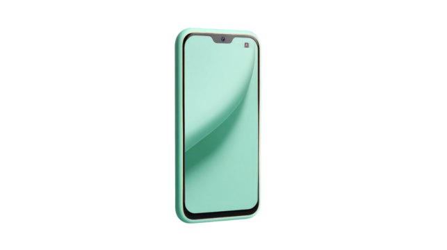 Emerald Smartphone: A sleek, modern smartphone, resplendent in a vibrant emerald hue, isolated against a serene backdrop. Representing cutting-edge technology and contemporary design.