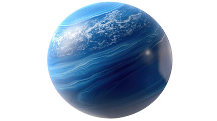 Azure Marble: A celestial sphere of ethereal blue and swirling white, reminiscent of an alien planet, beckoning with an invitation to explore the unknown. 