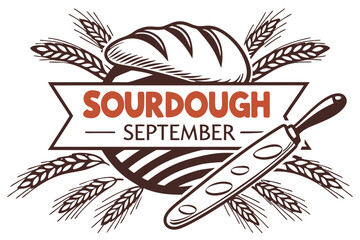 SOURDOUGH SEPTEMBER vector illustration